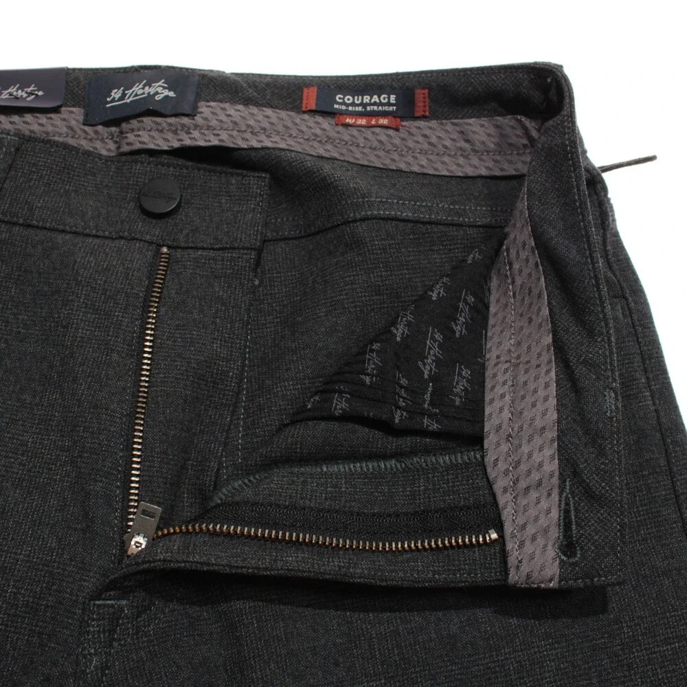 34 Heritage NWT Courage Mid Rise Straight 5 Pocket Jean Cut Pants Sz 32 US Gray